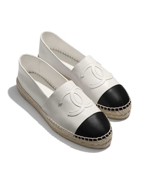 chanel espadrilles black white|authentic Chanel espadrilles for sale.